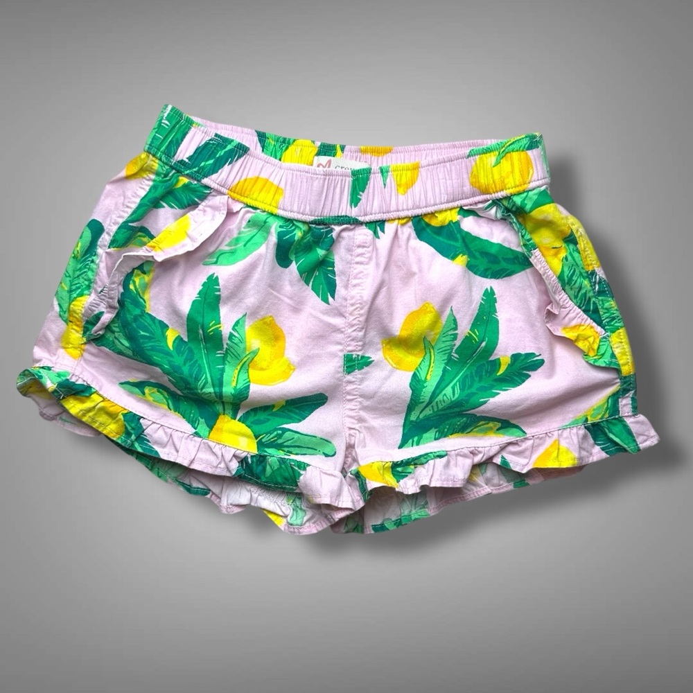 J.Crew Girls' lemon ruffled pull-on short size 5